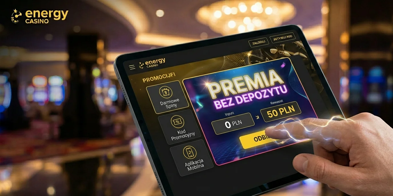 Bonus bez depozytu Energy Casino 50 darmowych spinów na tablecie
