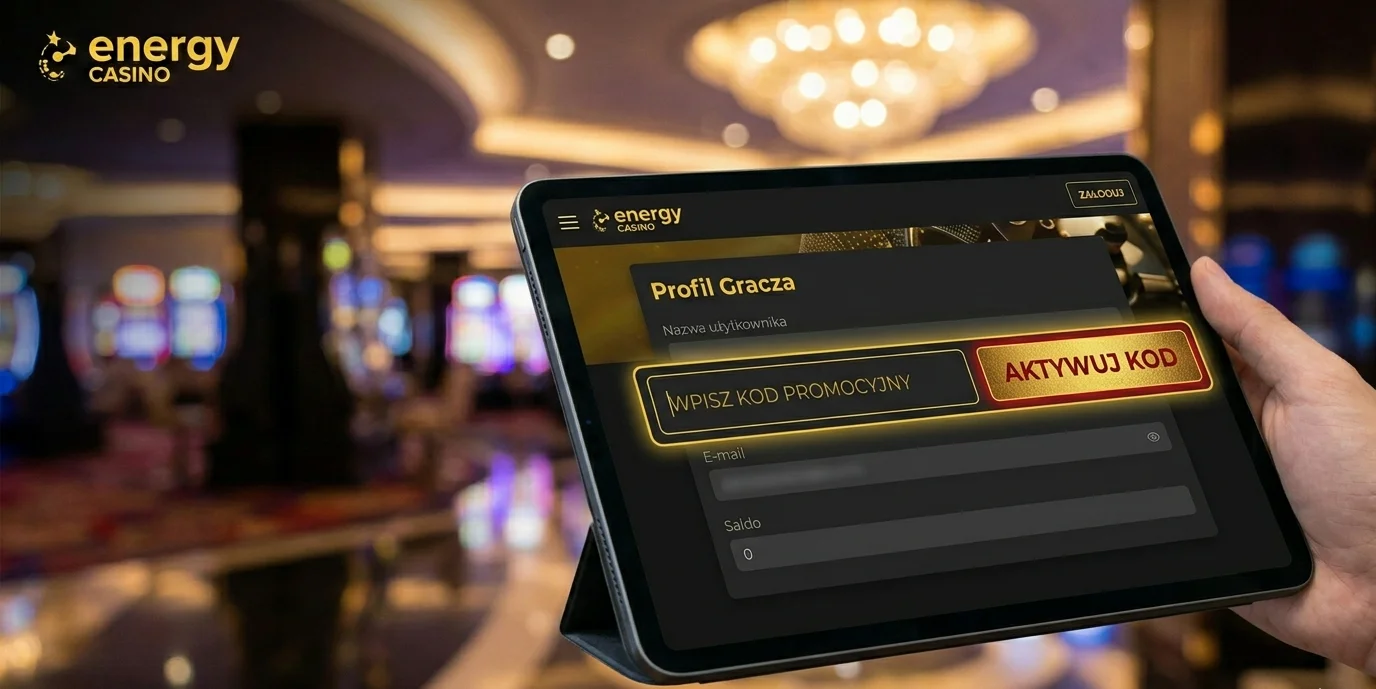 Aktywacja kodu promocyjnego Energy Casino zakładka kodu